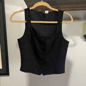 H&M Black Button-Front Blouse